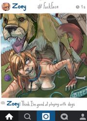 1boy1futa all_fours anal anal_penetration anal_sex anthro anthro_futa anthro_on_feral background blue_penis bodily_fluids bondage_with_feral breasts breasts_pressed_against_floor canid canine canis collar color colored cum dickgirl digital_media_(artwork) dog domestic_dog drooling duo ejaculation erection fangs felid feline feline_genitalia feline_penis feral feral_dominating_anthro feral_on_anthro feral_on_futa feral_penetrating feral_penetrating_anthro feraldom forced_bestiality front_view fur futanari futasub genital_fluids genitals gynomorph gynomorph_penetrated hair hi_res instagram intersex intersex_on_feral intersex_on_male intersex_penetrated knot leash looking_at_partner looking_pleasured male male/futa male/gynomorph male/intersex male_on_futa male_penetrating male_penetrating_gynomorph male_penetrating_intersex maledom mammal naked naked_futanari nude nude_futanari one_eye_closed open_mouth orgasm orgasm_from_anal outdoors outdoors_sex outside penetration penis precum saliva saliva_string selfie sex shaded signature smile tapering_penis teeth tongue tongue_out trixythespiderfox zoey_(stratigicsubtly) zoophilia