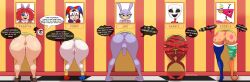 1boy 2025 2d 4girls absurd_res animate_inanimate anthro anus artist_name ass backsack balls big_ass big_butt brown_clothing brown_footwear brown_shoes bubble_butt caine_(tadc) caine_censorship censor_bar clothing color dialogue doll english_text fabric_creature female femboy fluffy fluffy_tail footwear full_color fur gangle_(tadc) gangle_(the_amazing_digital_circus) gangle_with_thick_ribbons genitals glistening glistening_body glistening_butt glistening_fur glistening_skin glitch_productions glory_wall group hi_res high_heels huge_butt huge_hips huge_thighs human humanoid jax_(tadc) jax_(the_amazing_digital_circus) lagomorph leporid light-skinned_female light_body light_skin lineup living_doll living_toy male mammal markings multiple_girls necronnus nude nude_female nude_male orange_body orange_skin penis pink_body pink_skin pink_spots plump_labia pomni_(tadc) pomni_(the_amazing_digital_circus) purple_body purple_fur rabbit ragatha_(tadc) ragatha_(the_amazing_digital_circus) red_body shoes short_tail spots spotted_body spotted_skin tadc_censor_bar tail take_your_pick text the_amazing_digital_circus thick_thighs through_wall unknown_species vulva watermark white_body white_skin wide_hipped_anthro wide_hipped_female wide_hipped_male wide_hips zooble_(tadc) zooble_(the_amazing_digital_circus)