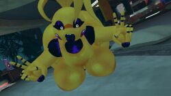 3d breasts chubby chubby_anthro chubby_female curvy dommy_mommy fat_ass five_nights_at_freddy's fnaf fnia massive_ass massive_breasts milf original peace_sign sloppy_lard_stuffer solo tits_bigger_than_head tits_out tounge_out tounge_purple toy_chica_(fnaf) toy_chica_(justminkov) truemuffin white_eyes wobbling_ass wobbling_belly yellow_body