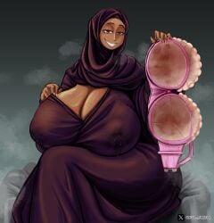 1girls ass ass_bigger_than_head big_ass big_breasts big_nipples big_thighs bra bra_meme breasts breasts_bigger_than_head brown-skinned_female brown_body brown_skin curvaceous curvy curvy_figure evil_sheep female gigantic_ass gigantic_breasts gigantic_thighs hijab hips holding_bra hourglass_figure huge_ass huge_bra huge_breasts huge_nipples huge_thighs hyper hyper_ass hyper_breasts hyper_thighs large_ass large_breasts large_thighs legs looking_at_viewer mature mature_female mommy naughty naughty_face naughty_smile nipples original original_character slim_waist smile smiling smiling_at_viewer sweat sweatdrop sweating sweaty_bra textless textless_version thick thick_hips thick_legs thick_thighs thighs thighs_bigger_than_head voluptuous waist wide_hips wide_thighs