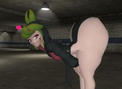 3d 3d_(artwork) ass ass_built_separately big_ass big_booty big_butt bubble_butt butt clothing dress female heart huge_ass huge_butt inviting kaibernation melony_(smg4) melony_melone smg4 solo