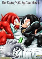 anthro ass bbmbbf bondage bound clothing comic doctor_finitevus drugs echidna forced group hi_res knuckles_the_echidna male male_only mammal mobius_unleashed monotreme palcomix penis sonic_(series) spectre_the_echidna yaoi