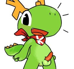 1boy balls cute dragon erection kde konqi lizard male male_only mascot penis reptile scalie solo watermelon_(artist)