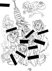 anthro bar_censor black_and_white bondage camera censored convenient_censoring dreamkeepers eyewear feline fur furry glasses lilith_calah mammal monochrome namah_calah navel nude spade_tail steve_martin whip_(dreamkeepers)