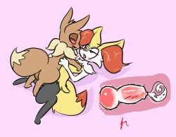 ahe_gao balls bedroom_eyes blush bodily_fluids braixen canid canine cum cum_in_vagina cum_inside duo ear_tuft eevee eeveelution female feral fluorite fox from_front_position generation_1_pokemon generation_6_pokemon genital_fluids genitals happy hi_res hug implied_kiss knot knotting looking_pleasured lying male male/female mammal missionary_position narrowed_eyes neck_tuft nintendo on_back open_mouth penetration pokemon pokemon_(species) red_eyes saliva saliva_string seductive sex side_view signature simple_background tuft uterus vaginal_knotting vaginal_penetration vaginal_penetration x-ray_view