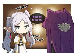 2girls elf english_text female female_only frieren kinkymation multiple_girls pointy_ears solo_focus sousou_no_frieren text