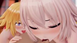 1boy 2girls 2girls1boy 3d animated blonde_hair censored fate/grand_order fate_(series) jeanne_alter jeanne_d'arc_(fate) kissing looking_at_viewer mmd mp4 nipple_licking rindoummd sound tagme threesome tongue video white_hair