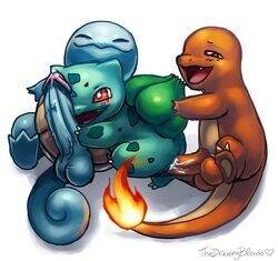 2016 big_penis blush bulbasaur charmander cum female fire grass green_eyes group group_sex heart inside male nintendo open_mouth penetration penis pokémon_(species) pokemon pokemon_rgby pussy sex sharp_teeth simple_background squirtle straight teeth thedrawingblonde threesome tongue vaginal_penetration vein video_games water watermark white_background