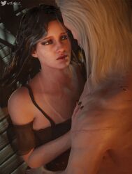 1boy 1girls 3d 3d_(artwork) black_hair black_nails blender couple faceless_male female geralt_of_rivia male male/female nail_polish passionate purple_eyes romantic romantic_couple straight the_witcher_(series) the_witcher_3:_wild_hunt wtfsths yennefer