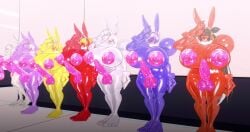 3d 3d_(artwork) balls bunny_girl claws drone fate_(series) futa_only futanari group huge_breasts huge_cock jeanne_alter jeanne_d'arc_(fate) latex miyamoto_musashi_(fate) mordred_(fate) next_yucoru_s nipples pink_penis salute shiny_skin synchronized tohsaka_rin whiskers