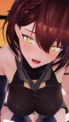 1boy 1girls 3d 9:16 animated azur_lane baltimore_(azur_lane) bouncing_breasts breasts brown_hair censored dark-skinned_male dark_skin facing_viewer interracial light-skinned_female light_skin longer_than_one_minute looking_at_viewer medium_breasts mmd mp4 pale-skinned_female pale_skin reverse_cowgirl_position rindoummd sex sex_from_behind short_hair sound straight tagme vertical_video video yellow_eyes