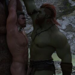 1human 1orc 2boys 3d 3d_model bara bearded breeding_slave broken_rape_victim caring collar enslaved ginger green_body green_skin helping helping_hand human_slave human_victim interspecies interspecies_yaoi light-skinned_male light_skin male male/male male_focus male_only male_pov masculine masculine_slave muscular muscular_male naked naked_male nude nude_male oc orc orc_dom orc_male original_character original_characters prisoner rape_victim red_hair rescue saving_life wereorc_(artist) yaoi