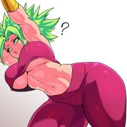 1girls big_breasts cleavage dragon_ball dragon_ball_super dragon_ball_z female female_only fusion green_eyes green_hair kefla kiwiartsu large_breasts legendary_super_saiyan looking_at_viewer looking_back navel potara potara_earrings potara_fusion solo solo_female solo_focus super_saiyan super_saiyan_2 thick_thighs thighs underboob universe_6/universe_7 universe_6_girls wide_hips