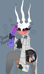 breasts clothing dildo drink drunk drunk_bubble drunk_bubbles female female_only hollow_knight tagme text