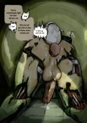 anal_sex animatronic anthro ass back_view balls bunnysuitconman dialogue ejaculation english_text erection faceless_male five_nights_at_freddy's five_nights_at_freddy's_3 fnaf gay human male male/male male_only night_guard_(fnaf) nude penetration penis precum presenting presenting_ass rabbit springtrap springtrap_(fnaf) stuck stuck_in_vent stuck_in_wall text