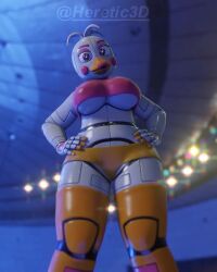 3d 3d_(artwork) 3d_animation 3d_model android animated animatronic big_breasts big_thighs clothed female female_only five_nights_at_freddy's five_nights_at_freddy's:_sister_location funtime_chica_(fnaf) furry hands_on_hips heretic3d hip_sway hips no_sound robot robot_girl tagme thick_thighs thigh_highs thighhighs thighs underboob video