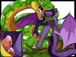 anaconda anal coiling cross cum double dragonwolf female implied jackiejackal male open_mouth penetration penis pussy python reptile scalie sex snake soft straight trapped vaginal_penetration vore wings