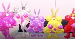 3d 3d_(artwork) balls bunny_girl claws drone fate_(series) futa_only futanari group huge_breasts huge_cock jeanne_alter jeanne_d'arc_(fate) latex mash_kyrielight masturbation mordred_(fate) next_yucoru_s nipples penile_masturbation pink_penis shiny_skin whiskers