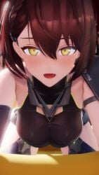 1boy 1girls 3d 9:16 animated azur_lane baltimore_(azur_lane) bent_over boobs bouncing_breasts braid breasts brown_hair dark-skinned_male dark_skin facing_viewer hanging_breasts interracial light-skinned_female light_skin longer_than_2_minutes looking_at_viewer mmd mp4 rindoummd sex sex_from_behind sound standing standing_doggy_style standing_sex straight tagme vertical_video video yellow_eyes