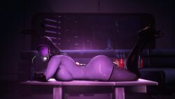 1girls 3d alien alien_girl big_ass big_breasts bunny_ears female female_only food food_on_body huge_ass huge_breasts indoors looking_at_viewer lying lying_on_stomach mass_effect nude nude_female on_table quarian rodler-h8 round_ass side_view solo sushi thick_thighs wide_hips