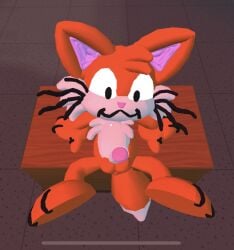 3d 3d_(artwork) 3d_model anthro anthro_male anthro_only cat_humanoid cgi color colored indoor indoors inside male male_only no_sex orange_cat recroom scratch_(application) scratch_cat solo solo_male submissive_and_breedable zoophilia