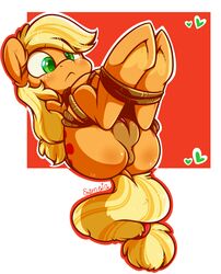 applejack_(mlp) bondage bound earth_pony equine esmeia female friendship_is_magic hair_on_head horse mammal my_little_pony pony presenting pussy