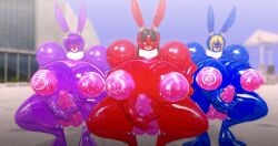 3d 3d_(artwork) 3futas artoria_pendragon balls bunny_girl claws drone fate_(series) futa_only futanari huge_breasts huge_cock latex masturbation next_yucoru_s penile_masturbation pink_penis sakura_matou shiny_skin smiling synchronized tohsaka_rin whiskers