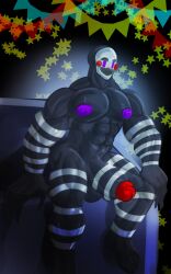 1boy animatronic erection five_nights_at_freddy's five_nights_at_freddy's_2 fnaf humanoid male_only marionette_(fnaf) muscular muscular_male ninjagreen99 nude pecs penis puppet_(fnaf) robot solo solo_focus