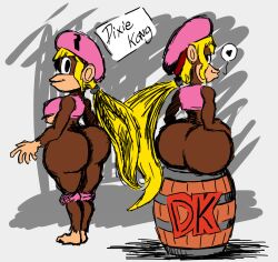 dixie kong from donkey kong (series) by arcanesnakeish