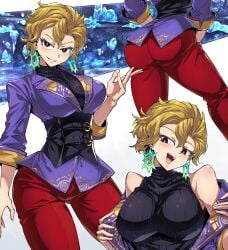 1girls ass blonde_hair breasts briar_(pokemon) clothed dat_ass female game_freak huge_ass huge_breasts light-skinned_female light_skin nintendo pokemon pokemon_sv red_eyes short_hair suzusiigasuki thick_thighs