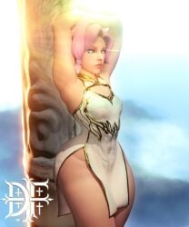 1girls 3d 3d_(artwork) abs abs_visible_through_clothing absurd_res absurd_resolution absurdres alternate_version_available arms_behind_head arms_on_head arms_up ass big_ass blue_eyes breasts curvaceous curvy curvy_female curvy_figure darkmoonfoxs dress female female_focus female_only hi-rez_studios hi_res high_resolution highres light-skinned_female light_skin maeve_(paladins) medium_breasts muscular muscular_arms muscular_female navel navel_visible_through_clothes paladins pink_hair pose posing shaved_armpit short_hair sideass small_breasts solo solo_female solo_focus sun sunlight tagme thick_thighs thighs toned toned_body toned_female voluptuous voluptuous_female