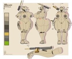 animate_inanimate anthro areola ass big_breasts big_butt breasts female genitals green_eyes gun hi_res living_machine living_vehicle machine machine_gun nipples ranged_weapon solo standing sten_gun submachine_gun tacticalfur tankmorph thick_thighs union_jack vehicle vulva weapon