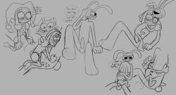 anal anal_sex anthro anthro_penetrating blush blushing_profusely chimeracocks dialogue first_time first_time_sex frottage frottage_through_clothing frotting furry futanari holding_partner jax_(the_amazing_digital_circus) jester_girl jester_outfit lagomorph_penis penis_size_difference pomni_(the_amazing_digital_circus) rabbit size_difference small_penis the_amazing_digital_circus trans_woman transfem