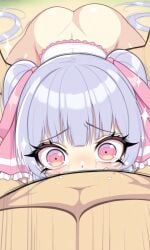 1boy ai_generated all_the_way_to_the_base crying deepthroat eyes face_fucking large_breasts long_hair looking_at_viewer male oppai pink pov pov_eye_contact purple_hair riko_(shuz) scared_expression shortstack silver-purple_hair tears thebillai twintails very_long_hair voluptuous