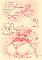 2026 big_ass comic dork dress_lift hammer hidden_buxom hyper hyper_ass hyperbuttery kirby_(series) nervous queen_ripple skirt_lift tagme two_panel_image