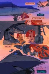 aircraft belly_rub bodily_fluids comic dripping duo female feral genital_fluids genitals hair heart_symbol hi_res human kissing licking living_aircraft living_machine living_vehicle lockheed_martin machine male male/female mammal mechanical_penis oral penile penis penis_kissing penis_lick precum precum_drip ratbat red_hair sex sr-71_blackbird text tongue vehicle