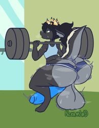 absurd_res anthro ass athletic_wear balls balls_expansion balls_sound_effects big_balls big_butt big_penis bodily_fluids bottomwear butt_cleavage butt_expansion clothing dragon expansion femboy genital_expansion genitals gym gym_bottomwear gym_shorts hi_res hotpants huge_balls huge_butt huge_cock humanoid_genitalia hung_femboy hung_trap hyper hyper_balls hyper_butt hyper_genitalia hyper_penis looking_at_viewer looking_back male musk musk_cloud musky_balls musky_butt musky_penis mythological_creature mythological_scalie mythology nokamiwd penis penis_expansion rear_view scalie shorts squats sweat sweaty_balls sweaty_butt sweaty_genitalia sweaty_penis wardrobe_malfunction weights
