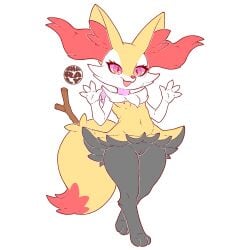 1:1 2026 3_toes 4_fingers anthro arm_tuft artist_logo big_tail biped black_body black_fur black_vulva braixen breasts canid cheek_tuft chest_tuft claws colored digital_drawing_(artwork) digital_media_(artwork) digitigrade dipstick_tail english_description eyelashes facial_tuft feet female female_anthro finger_claws fingers flat_colors front_view full-length_portrait fur generation_6_pokemon genitals hi_res hip_tuft humanoid_genitalia humanoid_vulva inner_ear_fluff innie_vulva logo mammal markings multicolored_body multicolored_fur multicolored_tail navel nintendo nipples nude nude_anthro nude_female object_in_tail on_one_leg open_:3 open_mouth open_smile orange_body orange_fur orange_inner_ear_fluff orange_nose orange_tail_tip pink_eyes pink_nipples pointy_ears pokemon pokemon_(species) portrait prick_ears sharalythesheep shoulder_tuft simple_background small_breasts smile snout solo standing stick stick_in_tail tail tail_markings thick_eyelashes three-quarter_view toes tuft two_tone_tail vulva white_background white_body white_claws white_fur yellow_body yellow_fur yellow_tail