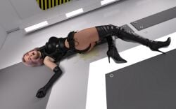 1girls 3d 3d_(artwork) absurd_res aftermath armwear asphyxiated ass assassin bad_end beautiful_female black_armwear black_thigh_high_boots black_thigh_highs character_request corpse dead death elite_(series) heavenly_ass high_resolution imminent_necrophilia leotard open_mouth peeing peeing_self pink_hair_female pissing_on_another pissing_self ryona strangled strangulation tactical_belt tactical_gear thigh_high_heels urinating_female urination vitamindddd