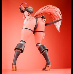 3d_(artwork) animatronic anthro anus anus_peek ass barely_visible_anus belt bent_over big_breasts big_tail black_clothing black_knee_boots black_panties black_underwear blender_(artwork) blender_cycles_(artwork) boots breasts camel_toe canid canine claws clothing digital_media_(artwork) ear_piercing ear_ring female five_nights_at_freddy's footwear fox foxy_(fnaf) full-length_portrait fur glistening glistening_body glistening_boots glistening_clothing glistening_footwear glistening_panties glistening_underwear hair hand_on_butt hand_on_own_butt hi_res high_heeled_boots high_heels hook hook_hand knee_boots knee_highs legwear looking_at_viewer looking_back looking_back_at_viewer machine mammal melee_weapon mtf_crossgender orange_background orange_body orange_eyes orange_fur panties piercing pirate pirate_hat portrait presenting presenting_hindquarters raised_tail ring_piercing robot robot_anthro rule_63 scabbard scottgames shirt shoes short_hair simple_background solo sword tail thick_thighs topwear underwear watermark weapon white_clothing white_shirt white_topwear wide_hips zelyonka