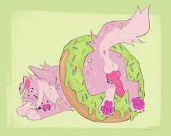 absurd_res animal_genitalia animal_penis anus ass balls canid canine canine_genitalia canine_penis canis claws dessert digital_media_(artwork) domestic_dog doughnut erection facial_piercing feet feral food food_fetish food_play foot_focus fur genitals giant_food hair hi_res hindpaw icing knot knotted_penis male mammal multiple_piercings nose_piercing one_eye_closed pastry pawpads paws penile penis piercing pillow_(slumberpup) slumberpup solo stuck tail toe_claws trapped