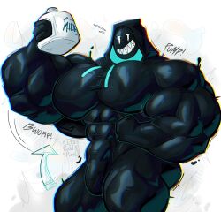 fortnite grimey_(fortnite) hoodie its_coldpizzart male_focus male_only muscular muscular_male sharp_teeth solo_focus solo_male