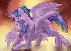 2016 alicorn balls crotchboobs cutie_mark duo dusk_shine_(mlp) equine female feral feral_on_feral friendship_is_magic hair hobbes_maxwell hooves horn male mammal multicolored_hair my_little_pony open_mouth penetration penis purple_eyes pussy raised_leg rule_63 selfcest sex spread_legs spreading square_crossover straight tongue tongue_out twilight_sparkle_(mlp) vaginal_penetration wings