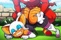 1boy 1girls ai_generated anthro ass_focus ass_grab ass_jiggle ass_ripple bare_ass bare_shoulders bat bat_wings big_ass big_balls breasts curvaceous curvy curvy_figure doggy_style echidna female from_behind furry gloves goblinlover693 hearts_around_head jack-o_pose jiggling_ass knuckles_the_echidna large_ass large_breasts light-skinned_female light_skin madroshi male male/female mobian mobian_(species) mobian_bat mobian_echidna penetration red_body red_fur red_hair rouge_the_bat rough_sex sega sex sonic_(series) sonic_the_hedgehog_(series) thick_thighs thighs thrusting white_fur white_hair wide_hips