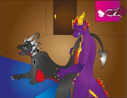 1boy 1girls ass breasts collar corrupted_cynder cum cum_in_uterus cum_inside cynder dragon female from_behind_position hi_res inside male nipples non-mammal_breasts penetration pussy scalie sex simple_background spyro spyro_the_dragon straight tail tail_grab uterus vaginal_penetration video_games