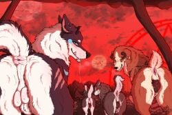animal_genitalia animal_penis animal_vulva anus anus_blush australian_shepherd balls blush blush_lines blushing_profusely bodily_fluids border_collie canid canine canine_genitalia canine_penis canine_vulva canis casual_exposure cheek_tuft city collie demon domestic_dog ear_piercing facial_tuft female feral fluffy fluffy_butt fluffy_tail fox genital_fluids genitals group hell herding_dog horn husky leyrune_(parooty) looking_at_viewer looking_back male mammal mey_(parooty) mountain neck_tuft nordic_sled_dog parooty pastoral_dog penis piercing pink_anus planet puffy_anus raised_tail rear_view red_eyes red_sky saliva saliva_string scar sheath sheepdog skib sky smile spitz succubus tail tuft veya_(parooty) vulva wings