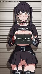 1girls ai_generated alternate_costume anime anime_character anime_coloring anime_girl anime_screencap anime_style bangs belt belt_boots black_belt black_boots black_choker black_hair black_nails black_shirt blush blush_lines boots breasts breasts_out choker earrings emo_fashion en'en_no_shouboutai enen_no_shouboutai fingerless_gloves fire_force gloves goth_fashion hi_res high_quality kotatsu_tamaki lace lace_trim lace_trimmed_choker long_hair long_sleeves miniskirt mugshot multicolored_gloves multiple_earrings nail_polish nipples patreon platform_boots pleated_skirt pov print_shirt red_gloves shirt shy single_fingerless_glove single_glove small_breasts standing striped_clothes striped_gloves tamaki_kotatsu thigh_strap timeskipnsfw torn_clothes torn_gloves twintails two_tone_gloves white_gloves yellow_eyes