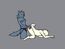 ambiguous_gender anal anal_sex animated anonymous_artist anthro anthro_on_anthro arched_back ass ass_up bouncing_breasts breasts butt_grab butt_jiggle canid canine canis curling_toes dildo dildo_in_ass dildo_insertion dominant dominant_female duck_(fossilpaste) duo feet female female_penetrating female_penetrating_male frame_by_frame from_behind_position hand_on_butt hybrid jiggling kieran_(grandtotal) lagomorph leporid loop lying male male/female male_penetrated mammal nipples object_in_ass on_front pegging penetration pink_nipples rabbit sex sex_toy sex_toy_in_ass sex_toy_insertion side_view simple_background standing strapon submissive submissive_male thrusting toying_partner white_body wolfdog