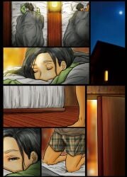 imminent_cheating kuroneko_smith late_night obaa-san_no_karada_ga_kimochi_yosugiru_kara pretending_to_sleep secret sneaking sneaky wife_and_husband