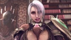 3d 3d_model animated big_breasts big_penis isabella_valentine no_sound oral paizuri pov rayhuma soul_calibur source_filmmaker straight tagme titjob video white_hair